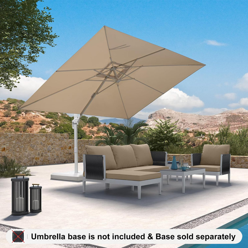 335.3cm X 274.3cm Rectangular Cantilever Parasol, Beige