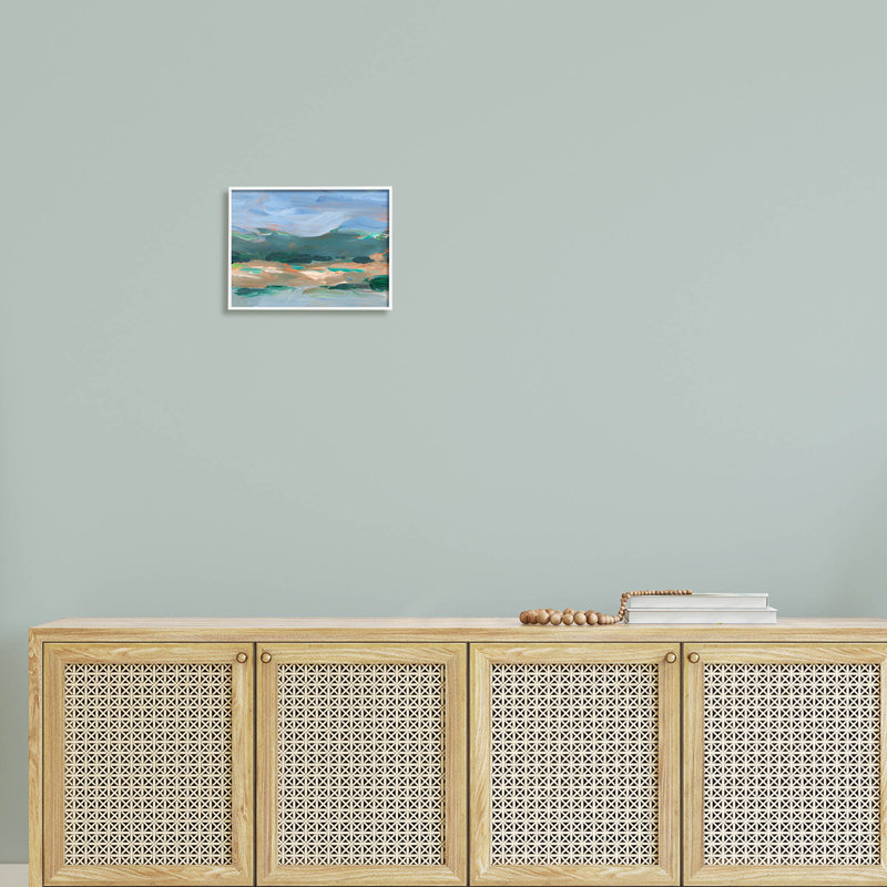 Abstrait paysage bleu ciel, estampe numérique par Ethan Harper, H 11 po x l 14 po x P 1,5 po
