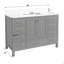 Meuble-lavabo sur pied 48 po, meuble-lavabo autoportant avec comptoir, armoire de rangement en bois massif gris
