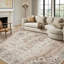 Tapis oriental délavé doux et délavé - beige-467472638