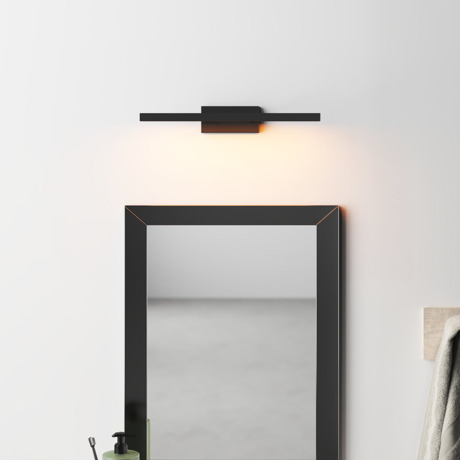 Rochelle Single Light Dimmable Vanity Light, 2700K, Black
