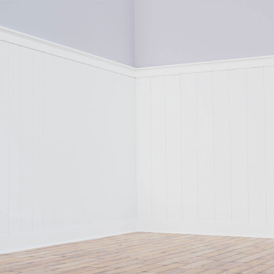 Deluxe Shiplap with a Nickel Gap 8' Length PVC Wainscoting Kit