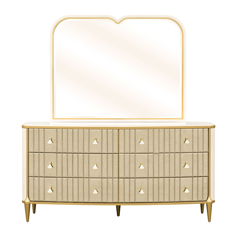 Commode carrée avec miroir Scotts - Champagne clair