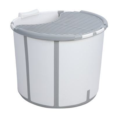 Baignoire cylindrique pliable de 31 po, baignoire portative pour adulte, grande baignoire pliante, baignoire autoportante escamotable, baignoire pliante sans effort