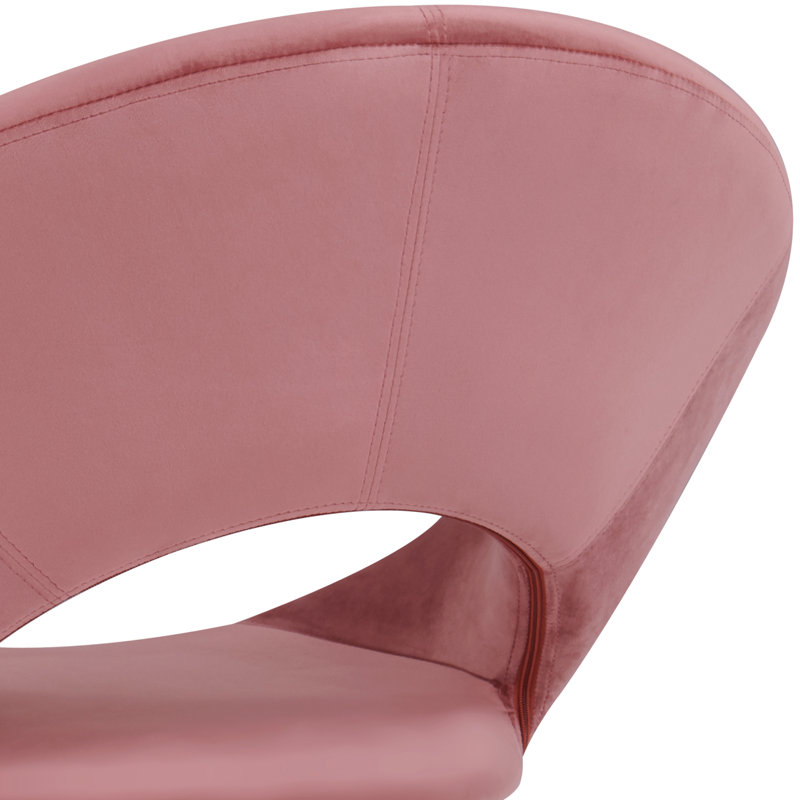 Fauteuil papasan en velours de 26,8 po de large Sima, Mélange de polyester doux rose