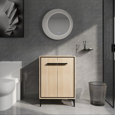 Base de meuble-lavabo simple 24 po avec rangement à fermeture en douceur
