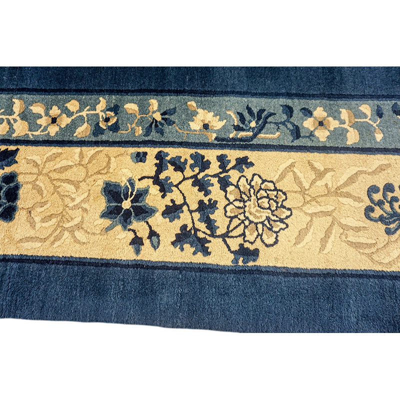 Antique Large Peking Chinese Medallion Knotted Rug