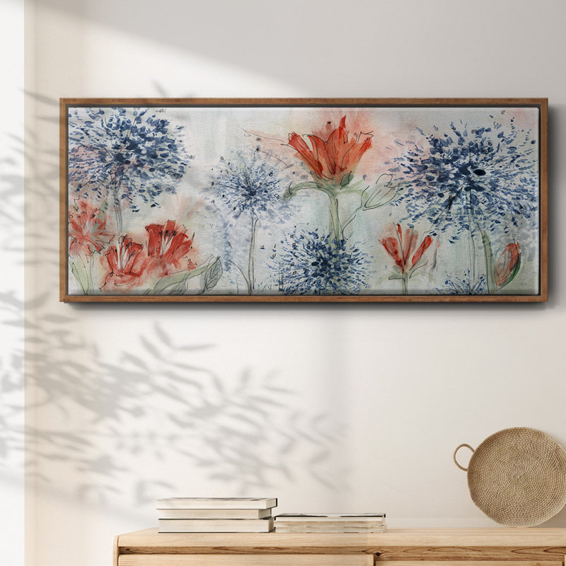 Tiger Lily Field- Framed Canvas, 24" H x 60" W