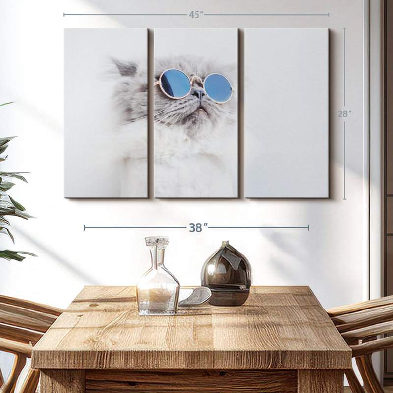 «Cool Cat», 3 pièces, H 28 po x l 45 po