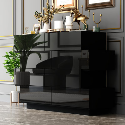 Commode double 8 tiroirs avec surface ultrabrillante