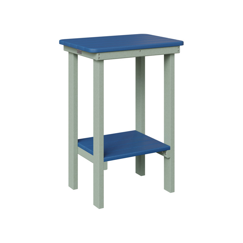 Berlin Gardens Rectangular End Counter Table, Seafoam, Pacific Blue