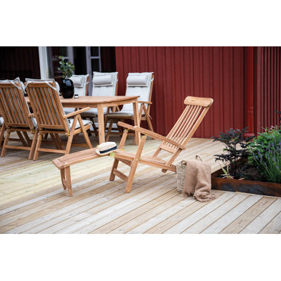 Baek 150cm Long Reclining Acacia Single Chaise