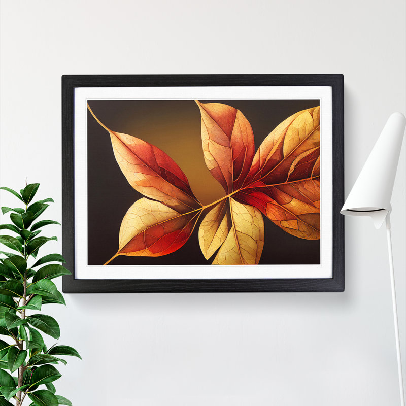Showstopping Autumn Leaf - Framed Print, Black, 34cm H x 46cm W x 2cm D