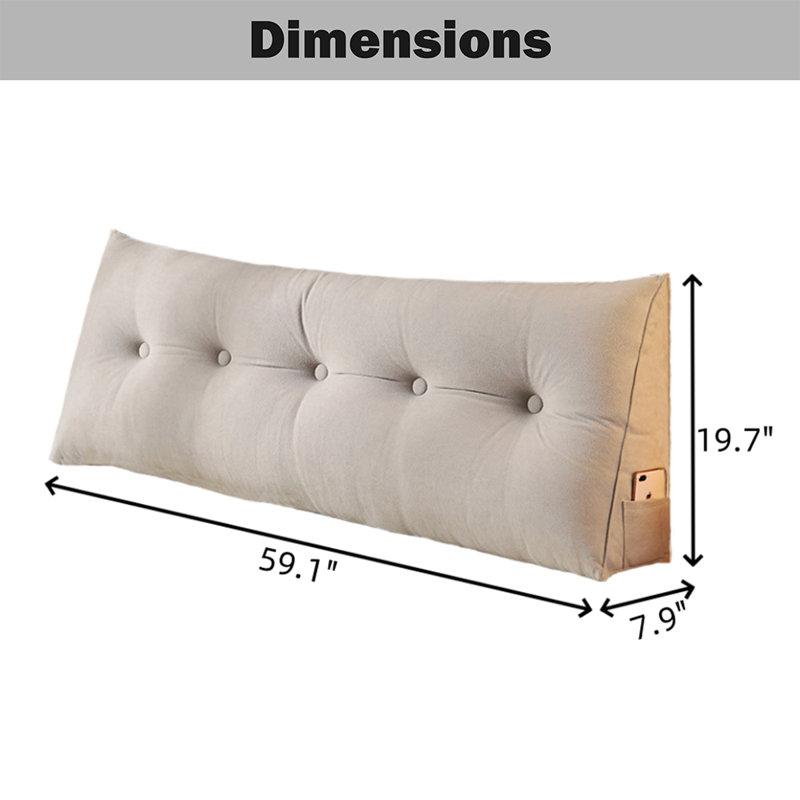 Large Bolster Triangular Headboard Wedge Pillow