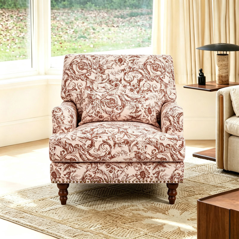Fauteuil rembourré, Chenille orange rococo