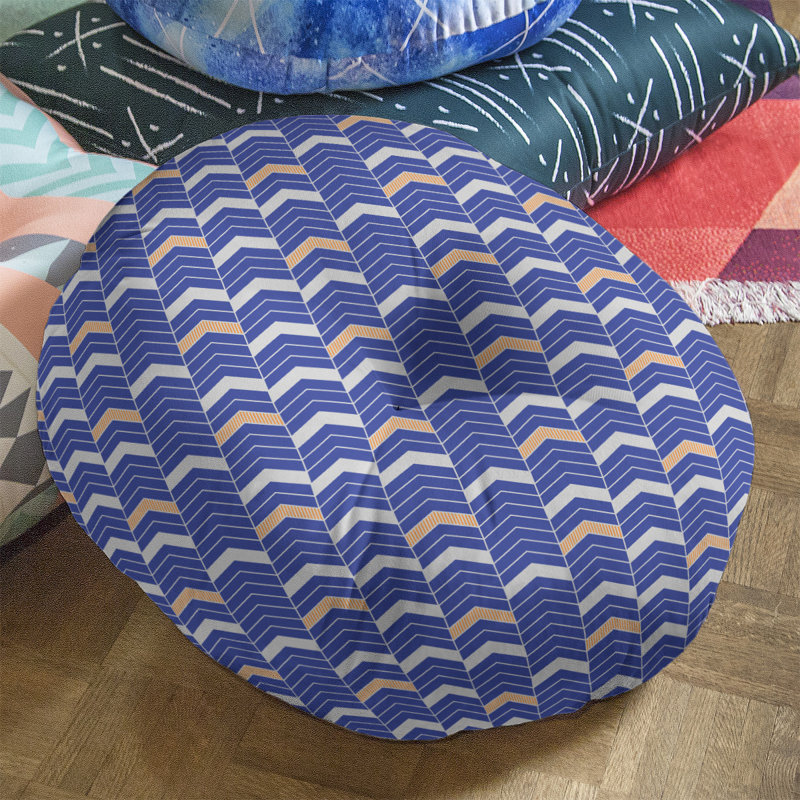 Coussin Rhonda, 26 po x 26 po, Bleu/orange