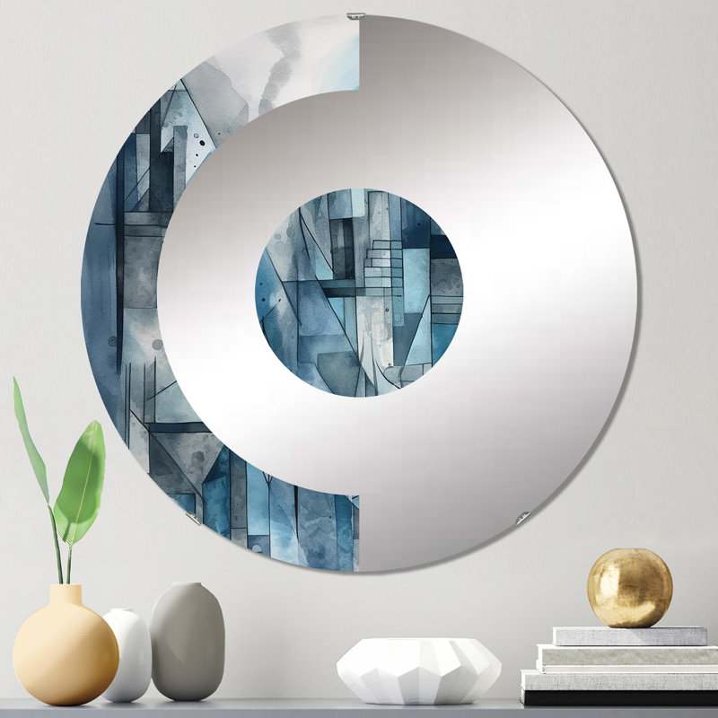 Moronta - Miroir mural demi-cercle, 23,6 po x 23,6 po