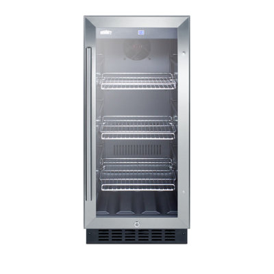 Summit Appliance 14.75'' W Convertible 78 Cans (12 oz.) 2.45 Cubic Feet Beverage Cooler with Reversible Glass Door