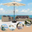 Parasol de marché illuminé 10 pi avec plage 8 côtes-1863175493