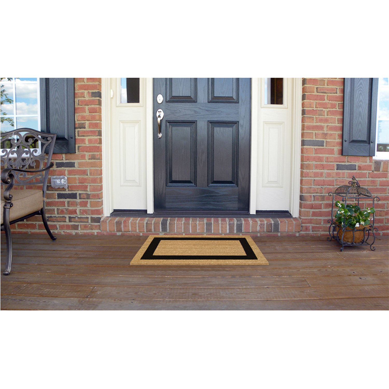 Havant Non-Slip Outdoor Doormat, Light Brown/Black