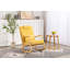 Élégante chaise berçante rembourrée avec dossier haut et coussin lombaire pour une détente intérieure confortable