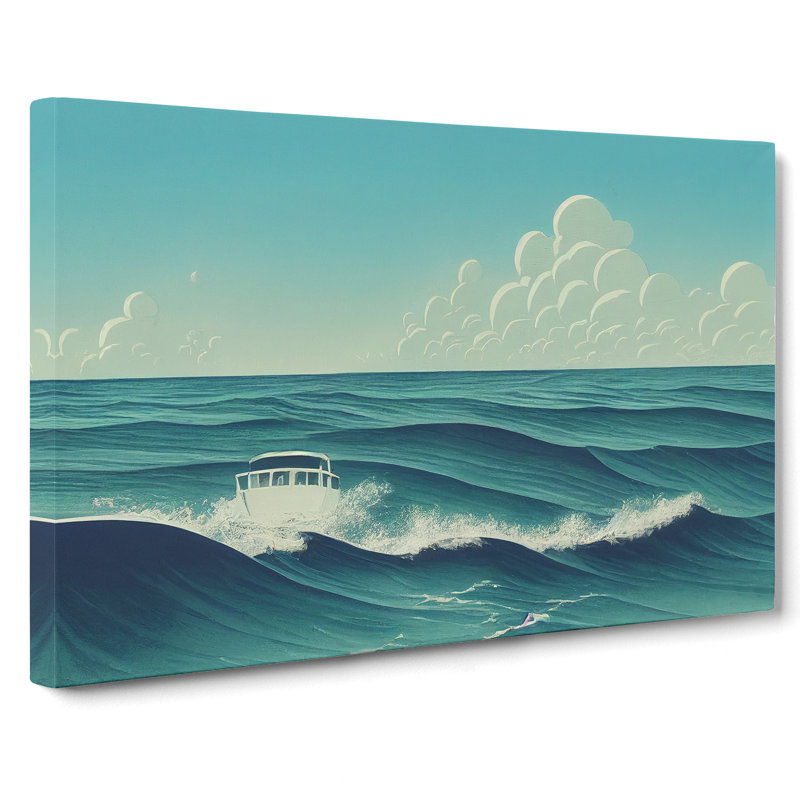 Boat Modern Art - Wrapped Canvas, 35cm H x 50cm W x 3cm D