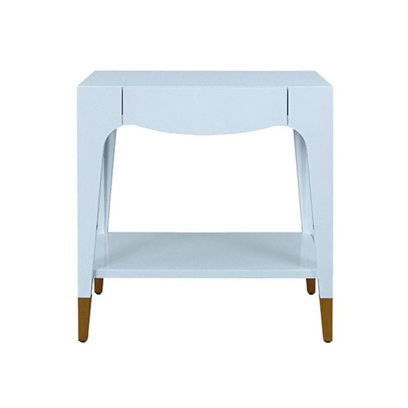 Solid Wood End Table, 29.4"H x 28"W x 18"D, Light Blue