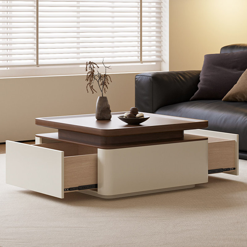 Medieval-style square storage coffee table