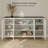 63'' Modern White Sideboard Buffet with Sintered Stone Top & Gold Legs-435476207