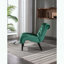 Fauteuil d'appoint sans accoudoirs en velours - vert - capitonné-887645812