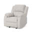 Fauteuil inclinable manuel en tissu de lin beige, dimensions 34,5 po x 39 po x 39 po