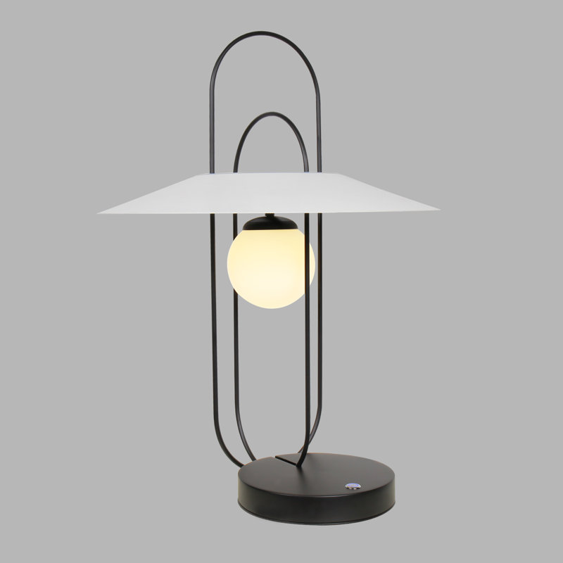 Lyra 24-in Height Integrated LED ETL Certified Cage Table Lamp with Shade and Touch Sensor Dimming, Black