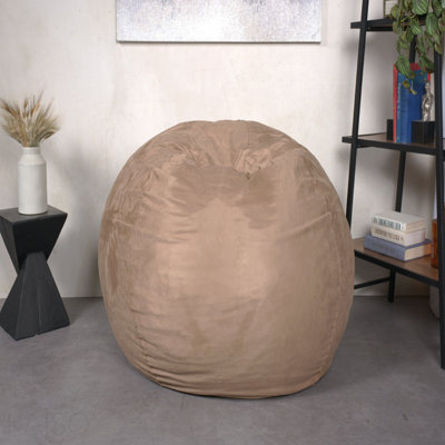 Fauteuil à billes à mousse haute densité 5 pi avec housse amovible en microsuède pour la chambre à coucher - Toscane