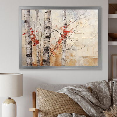 " White And Red Birch Wood In Winter I "