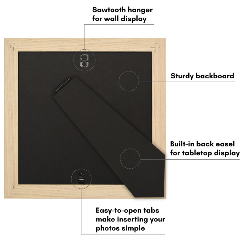 Natural Oak 8x8 Wide Molding Picture Frame with Mat