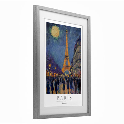 «Vintage Paris Street Street», reproduction encadrée sous verre rétro, design par Petal Prints Design