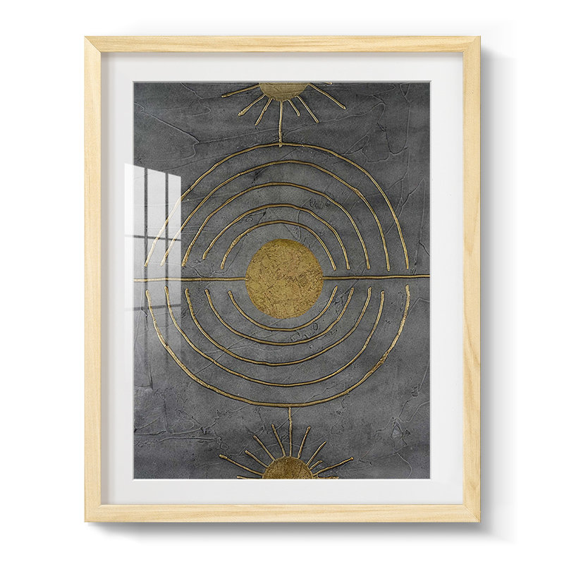 Solar Arcs I, reproduction encadrée, Papier avec cadre naturel, Blanc