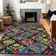 Machine Washable Indoor/Outdoor Christain ACN1327 Black Rug