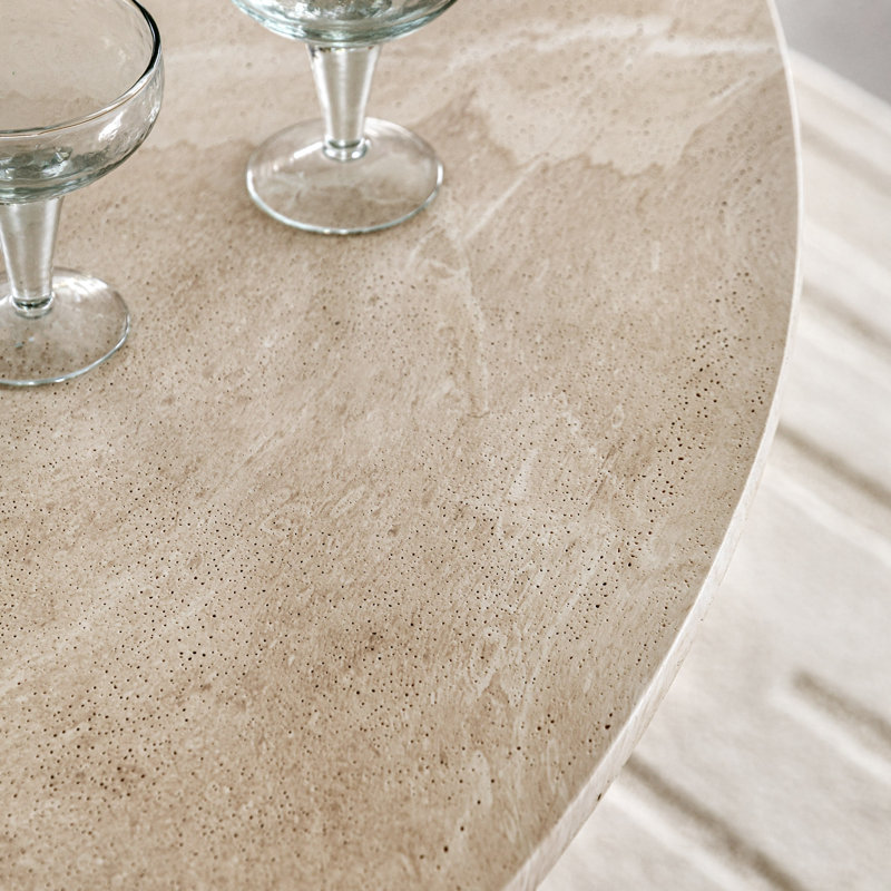 Round Dining Table, 75cmH x 152cmL x 152cmW, Beige