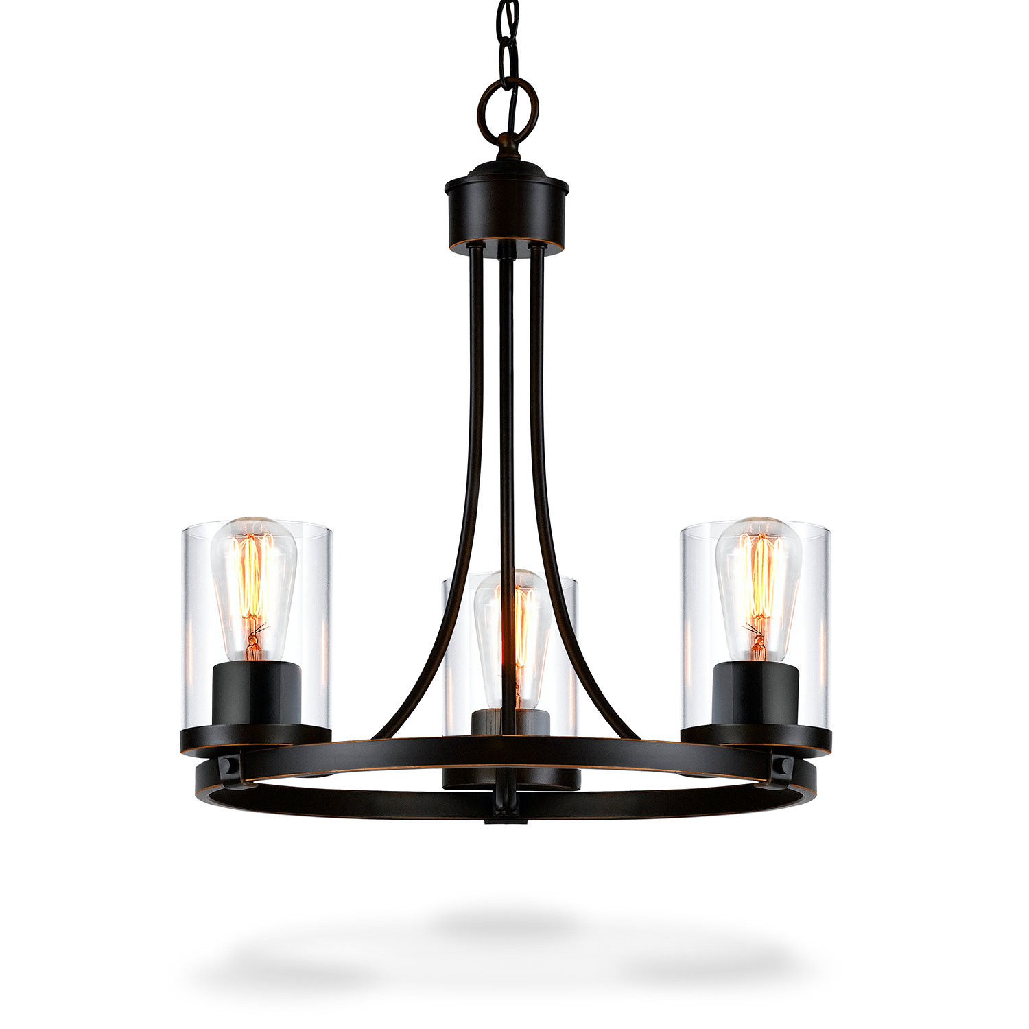 QPLUS 3 Light Wagon Wheel Chandelier & Reviews Wayfair