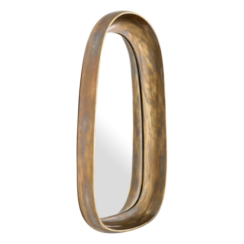 Sandals Asymmetrical Aluminium Wall Mirror, Brass