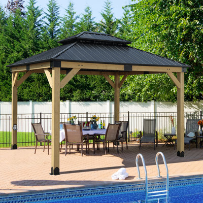 12 pi. L 10 pi. D Pavillon de jardin en bois massif