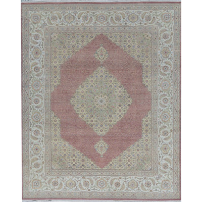 Tapis rouille et ivoire de haute qualité noué à la main