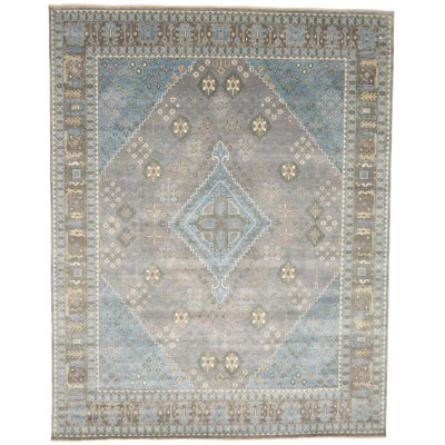 Très grand tapis oriental tribal à motif géométrique 12 x 15