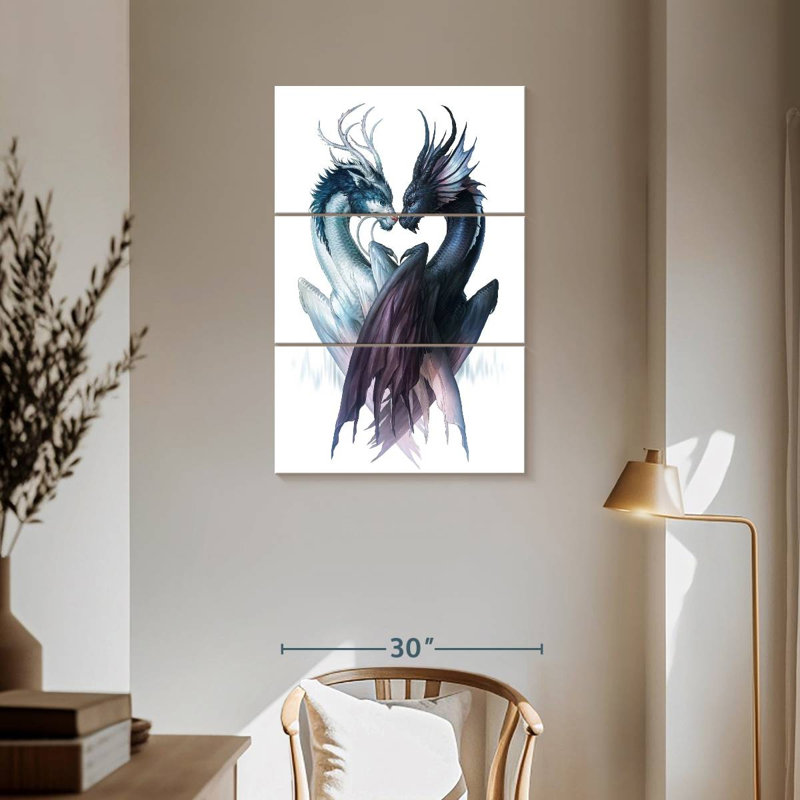 Kelan Yin And Yang Dragons, 57" H x 36" W
