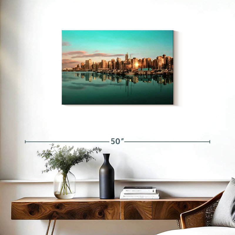 Nicci Vancouver Skyline au coucher du soleil, H 20 po x l 30 po