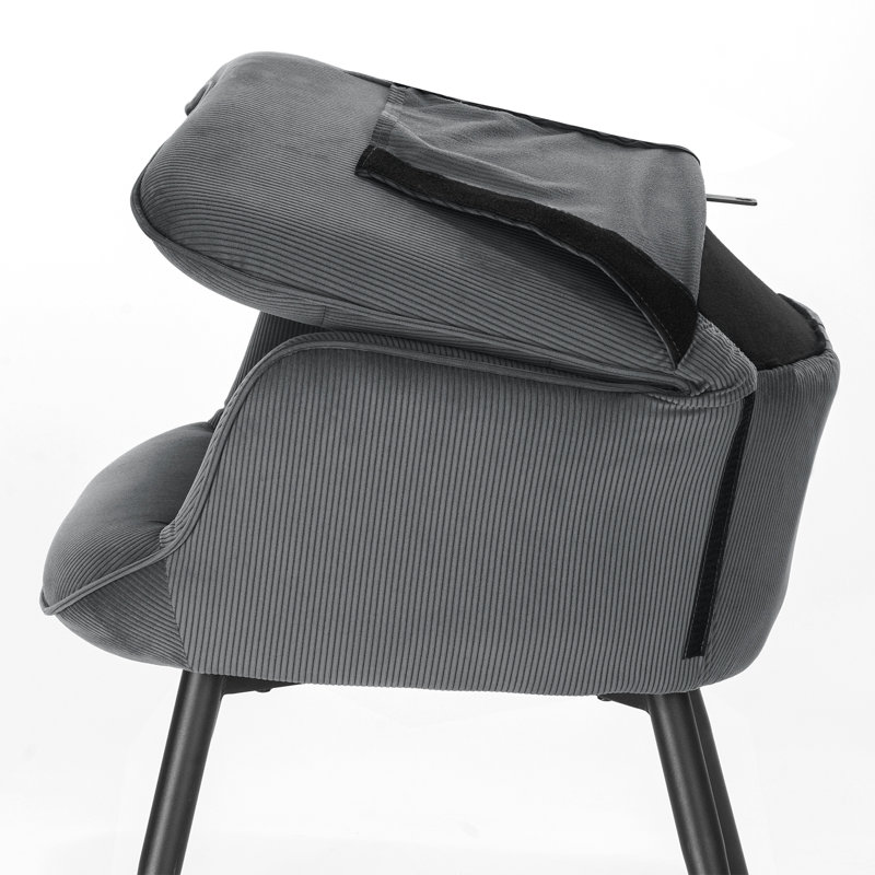 Nevin Velvet Lounge Chair With Footstool, Grey