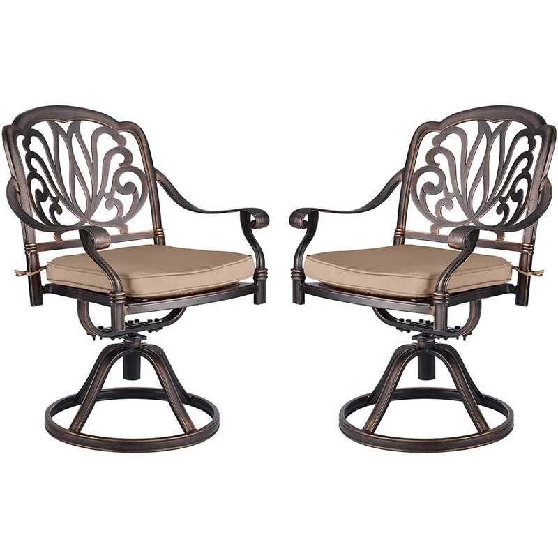 Chaise de patio avec coussin Akshara, Kaki