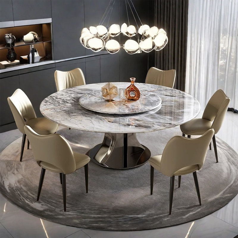 Ensemble de table ronde moderne supercristallin, H 29,92 po x L 47,24 po x l 47,24 po