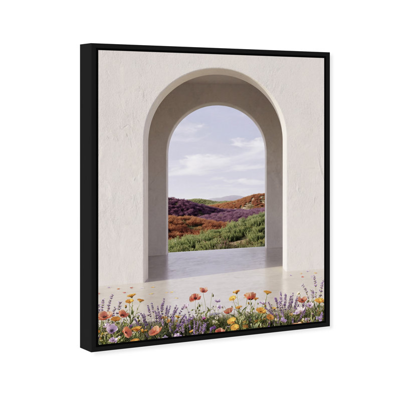 Window To Paradise Print by Oliver Gal, 31"H x 37"W, Black Floater Frame